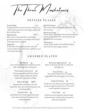 Three Musketeers — European restaurant in Crystal River
